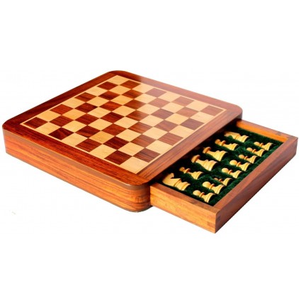StonKraft Wooden Chess Game Board Set with Magnetic Wood Pieces, 12 X 12  Inch