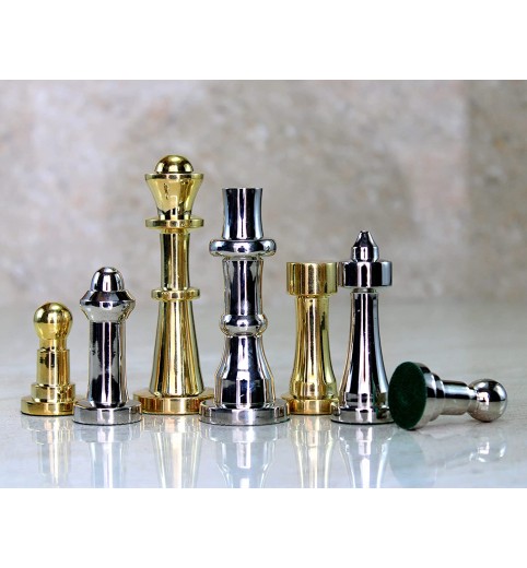  StonKraft Collector Edition Brass Chess Pieces Pawns Chessmen  Chess Coins Figurine Pieces (3 Staunton) : Toys & Games