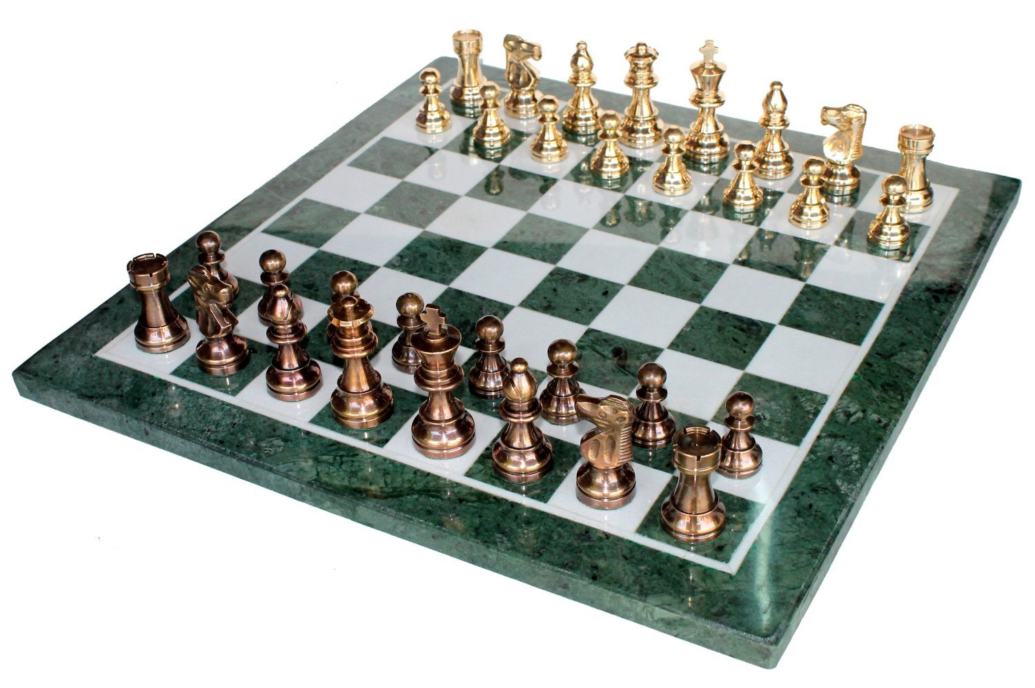 Metal Chess Board Emerald Green 13 I Chessgammon I UK