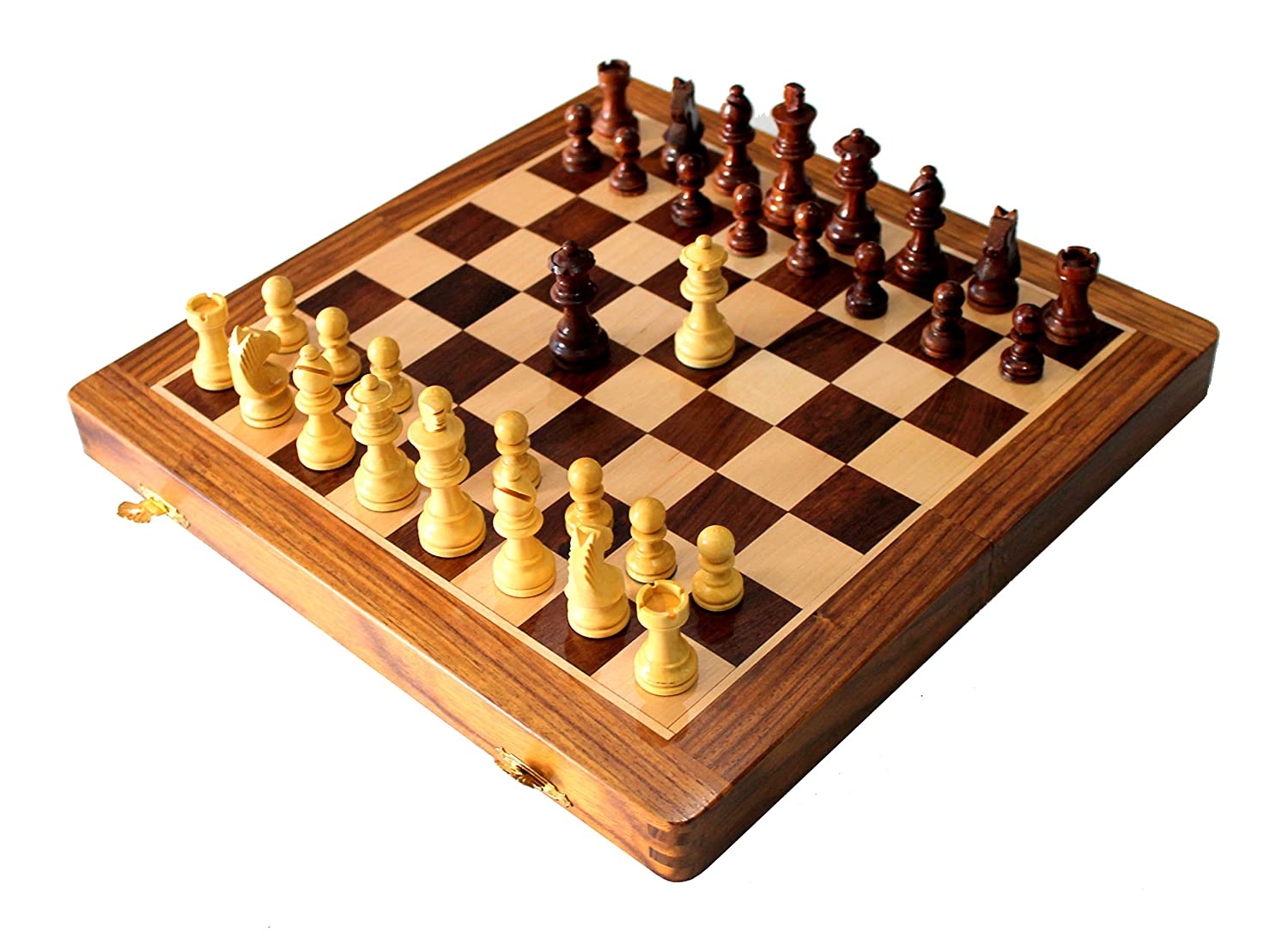 StonKraft Handcarved Chess Board with Wooden Base - Stone Inlaid Work -  Chess Game Board Set