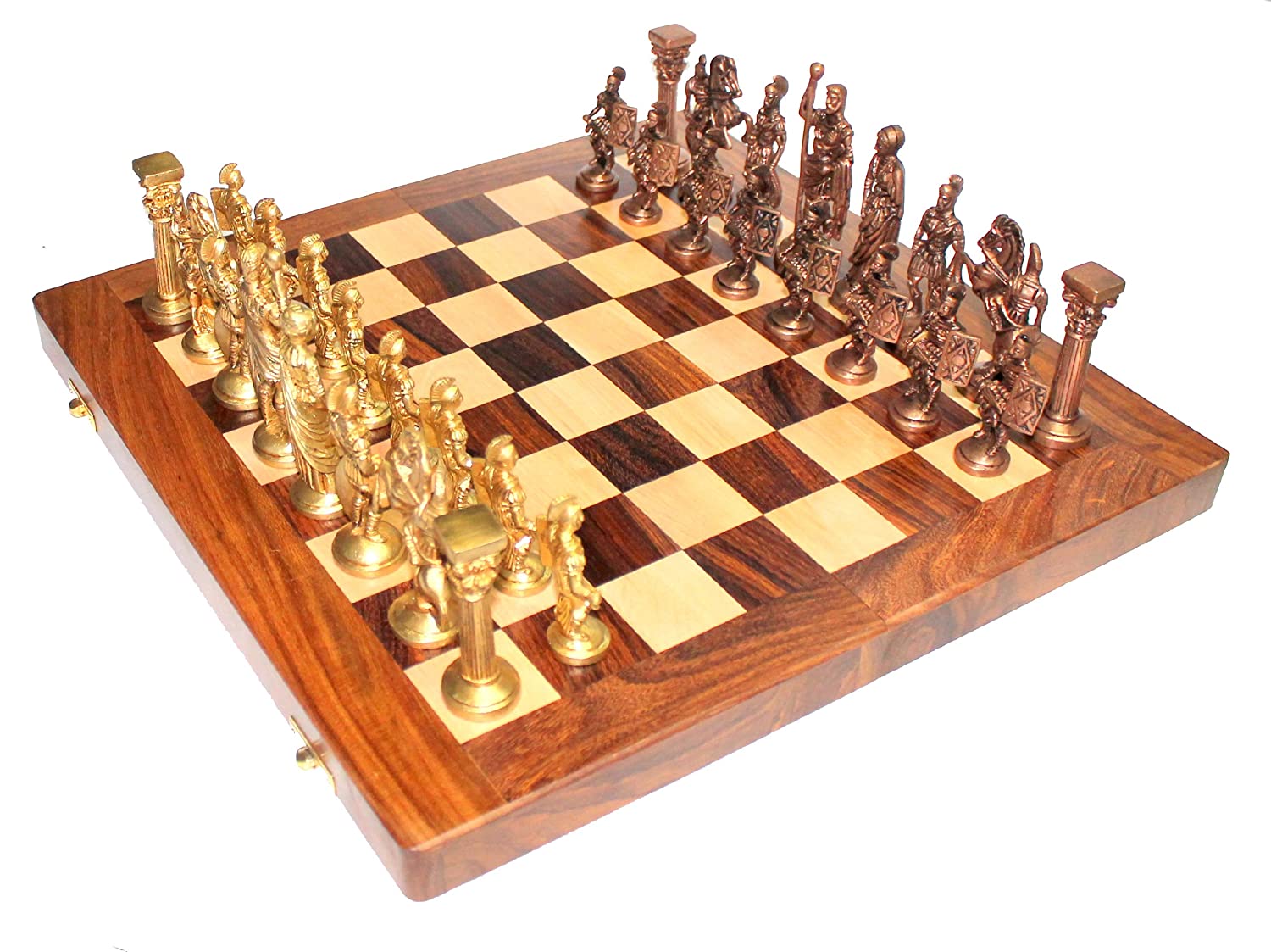  StonKraft Collector Edition Brass Chess Pieces Pawns Chessmen  Chess Coins Figurine Pieces (3 Staunton) : Toys & Games