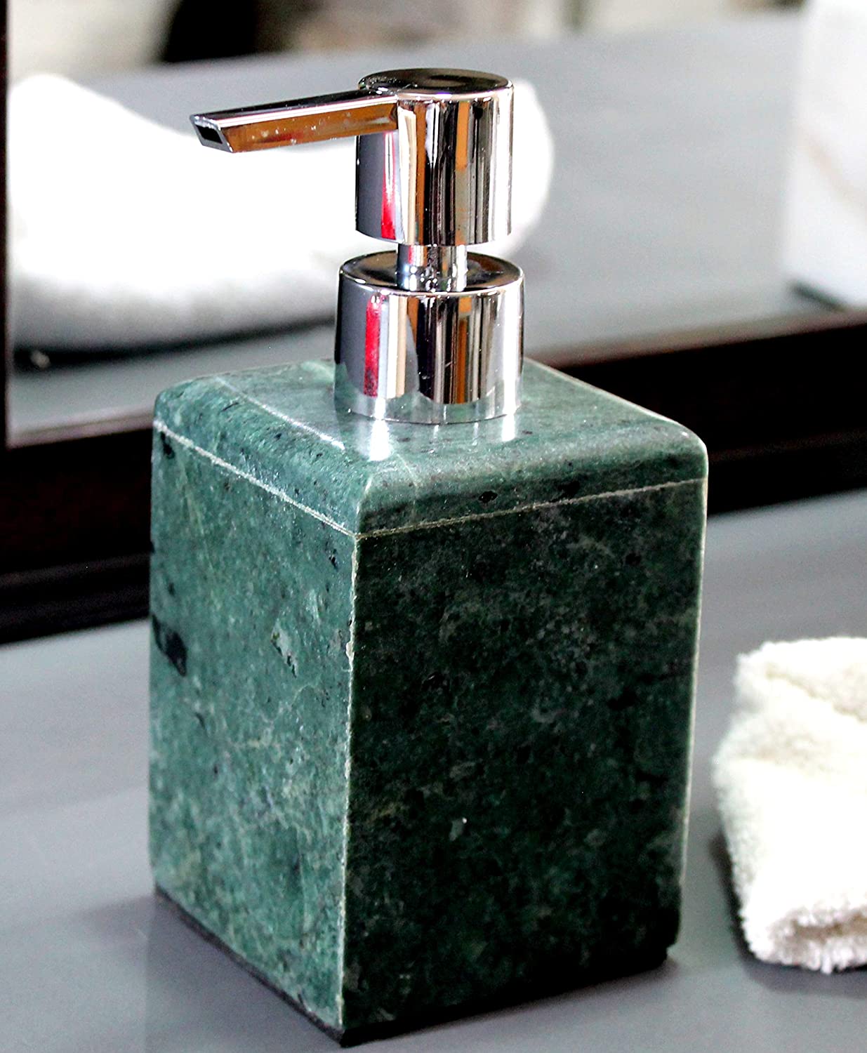 KLEO Soap Dispenser Lotion Dispenser - Made of Natural Stone - Luxury  Bathroom Accessories Bath Set (Grey) - StonKraft