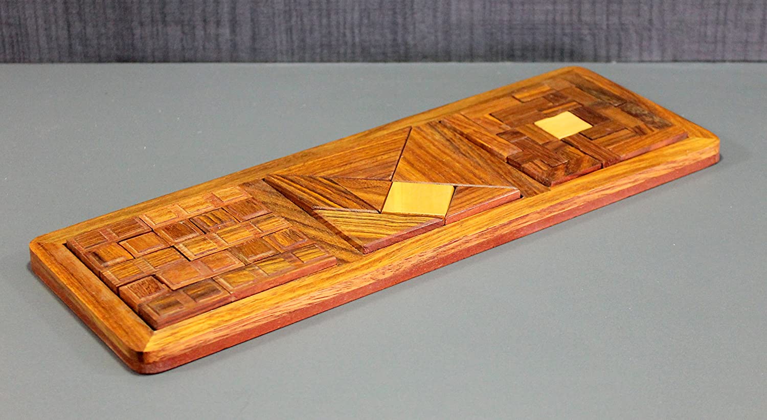 StonKraft Wooden Jigsaw/ Tangram Puzzle Board (Three in One) - StonKraft