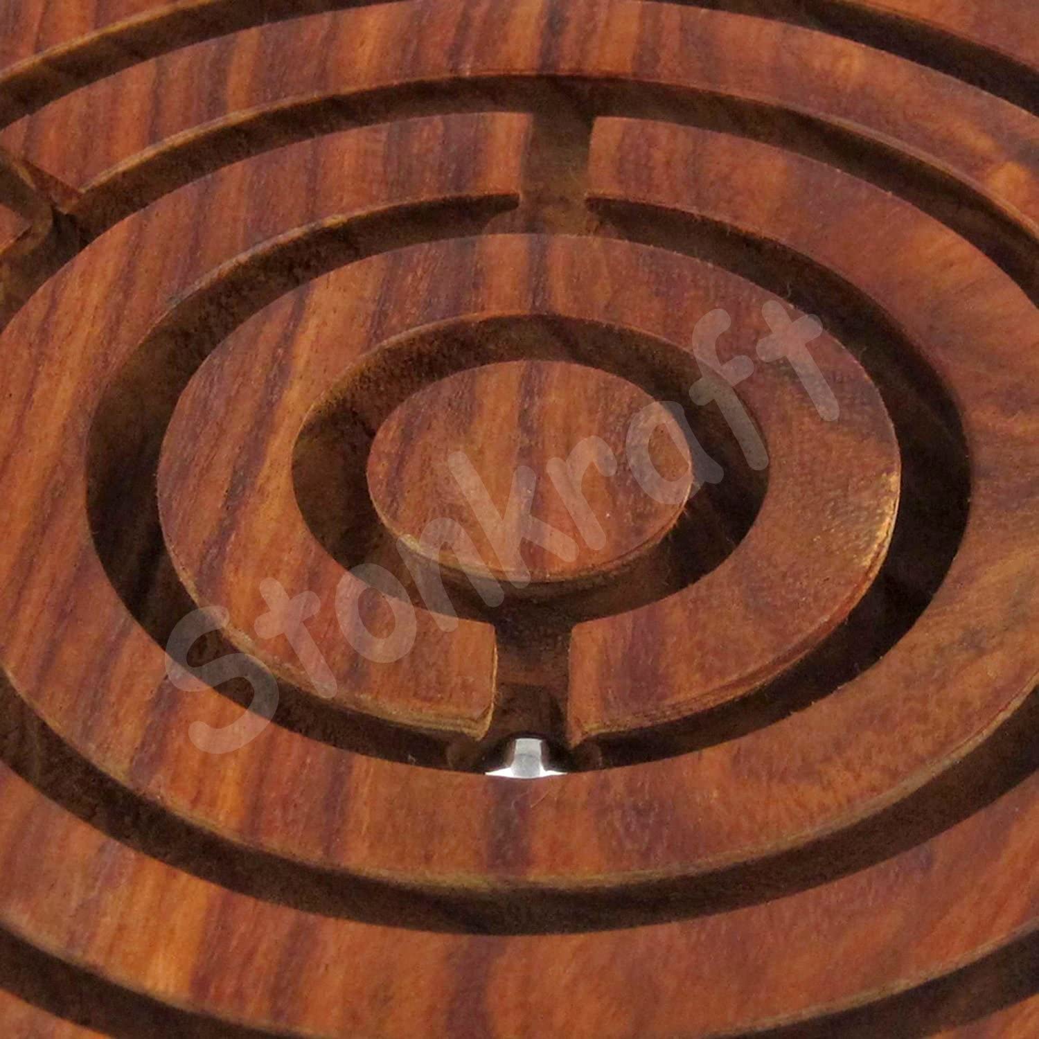 Wooden Game Labyrinth Ball in a Maze Puzzles Handcrafted Round Square 