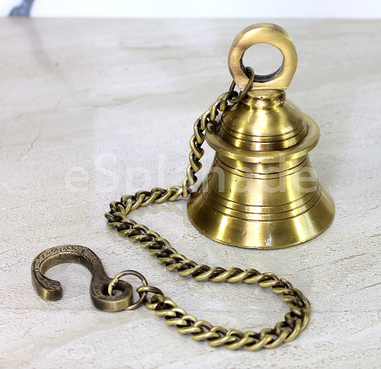 Ethnic Brass Hanging Bell With Chain, Chain for Home Temple, Door