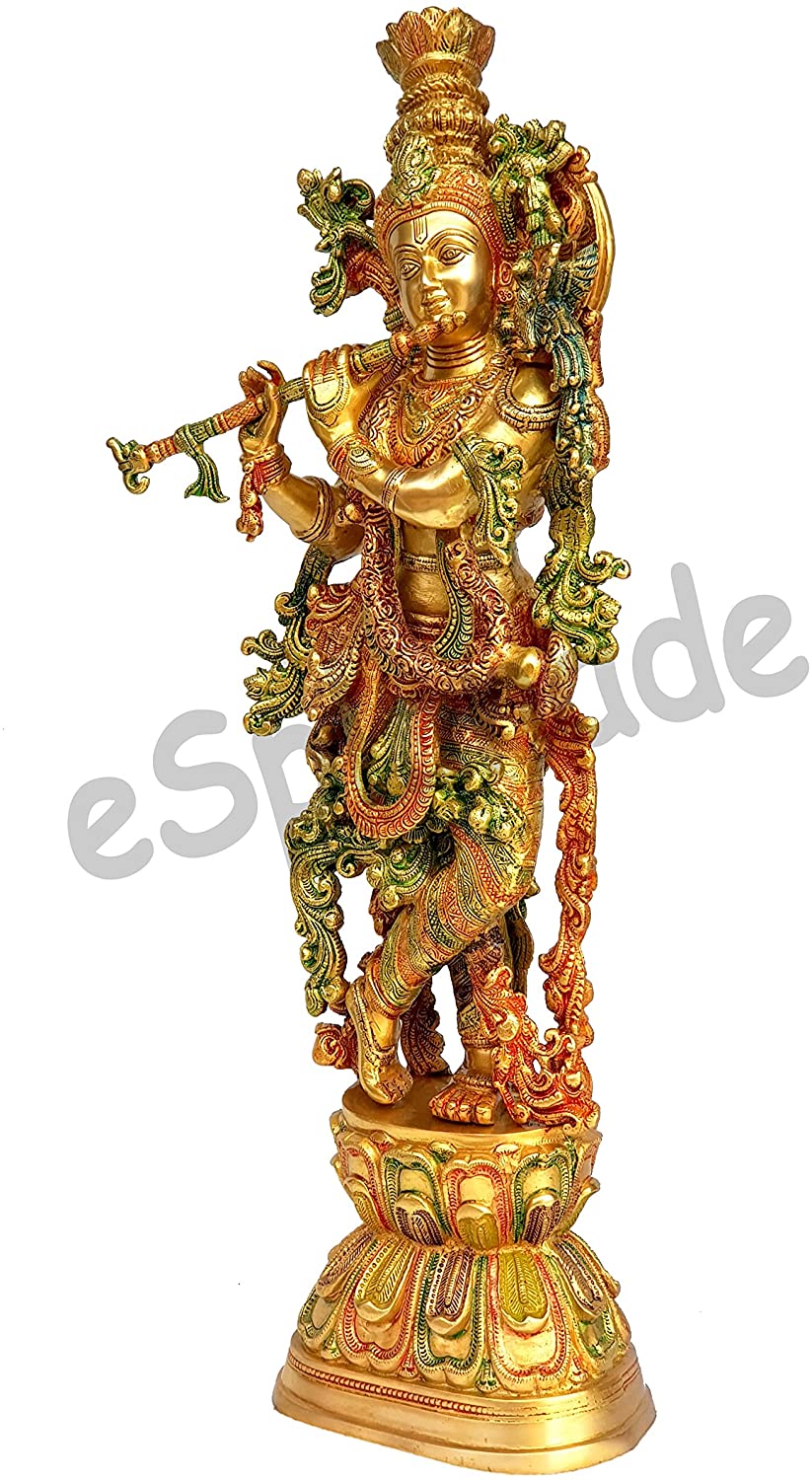 eSplanade - Brass Krishna Statue - Very Big Size Gopal Idol Murti ...