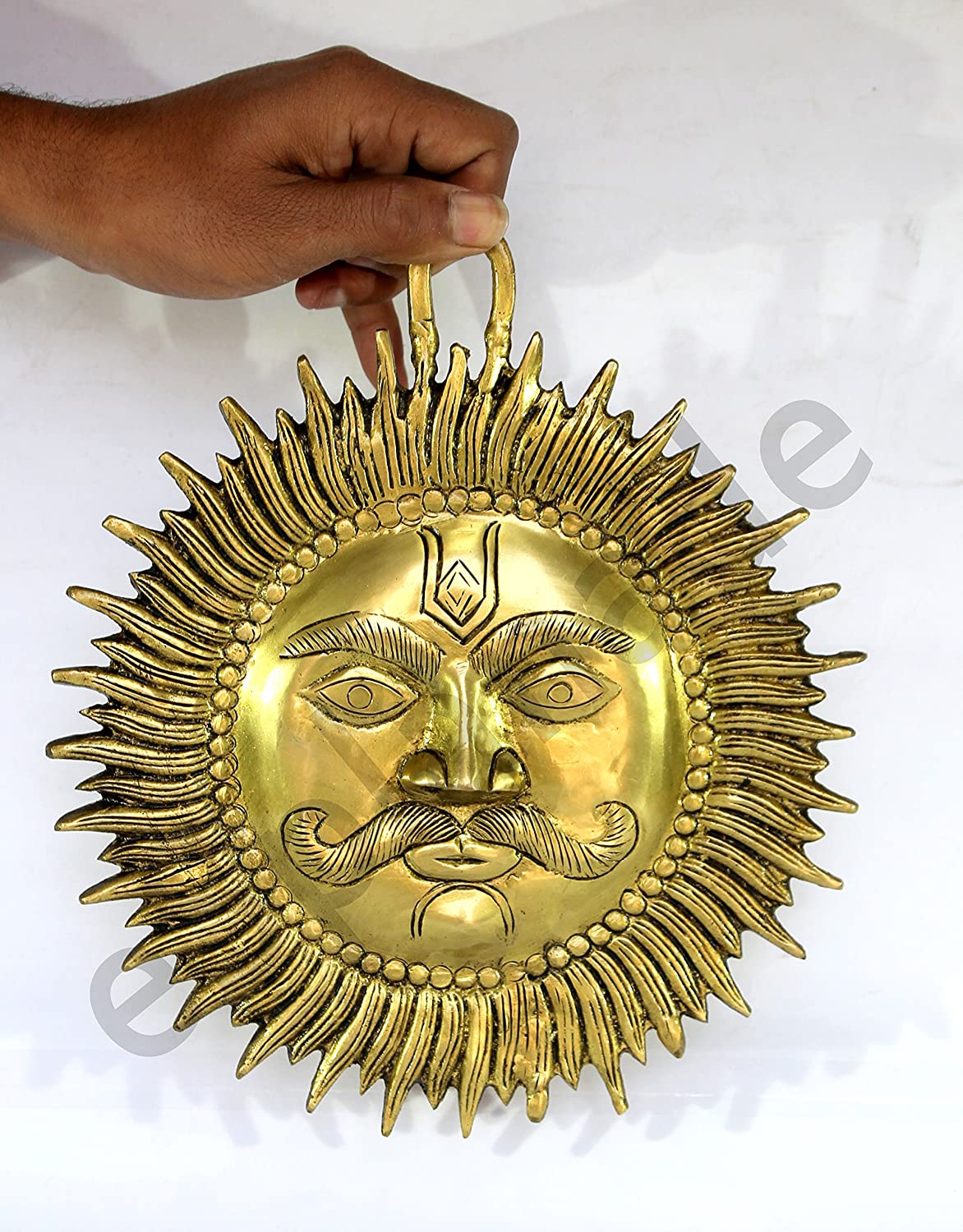 eSplanade Brass Sun Surya Wall Sculpture Hanging Decor 10 Dia 
