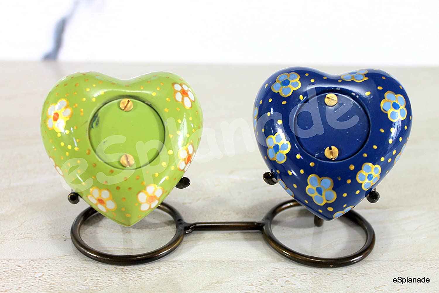 eSplanade Heart Shaped Companion Cremation urn - Pair of 2 with Stand ...