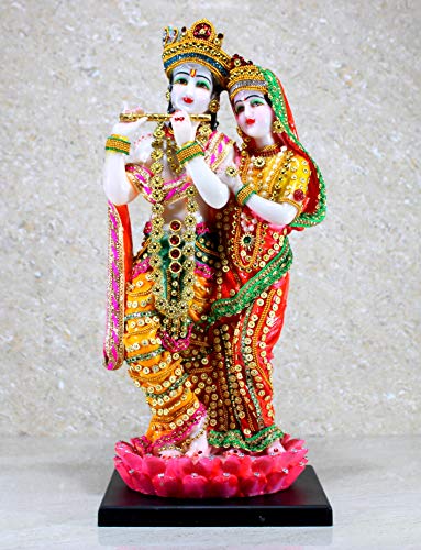 eSplanade Radha Krishna Kishan Standing on a Lotus Murti Ido・・・-