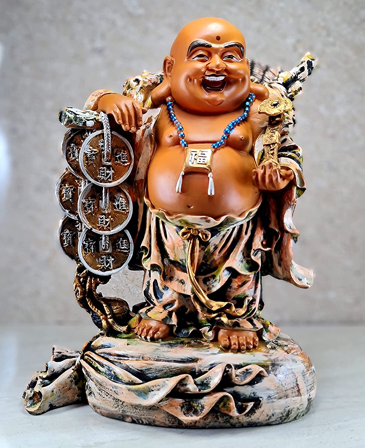 eSplanade Resin Laughing Buddha Statue | Feng Shui Figurine