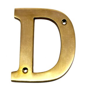 eSplanade Brass House Hotel Door Name Alphabets - Wall Door Plaque Alphabet Letter - Golden - 4" Inches ("D" Alphabet - 4")