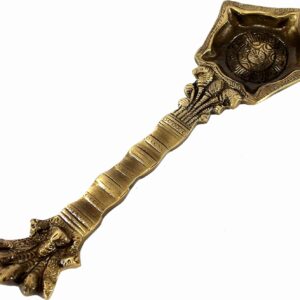 Brass Panchmukhi Nag Head Pooja Diya | Home Decor | Diya Deepak Deepam | Pooja Articles - Oil Lamp, Pooja Diya, Puja Spoon - 8.5" Inches