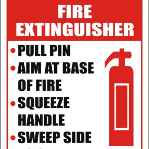 eSplanade How to use Fire Extinguisher Sign Sticker Decal - Easy to Mount Weather Resistant Long Lasting Ink (Size 12"x9")