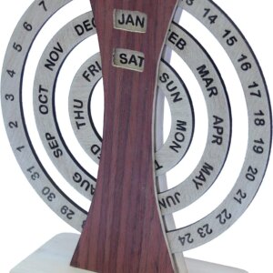 IVEI Rotating Perpetual Calendar/Wooden Forever Calendar/Never Ending Calendar, Wooden Calendar, Corporate Gift