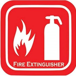 eSplanade Fire Extinguisher Sign Decal Sticker - Easy to Mount Weather Resistant Long Lasting Ink Size (4" x 4")