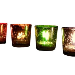 eSplanade Tealight Holders, Tea Light Holder Votive Candles Holders (Glass Tealight Set of 4)