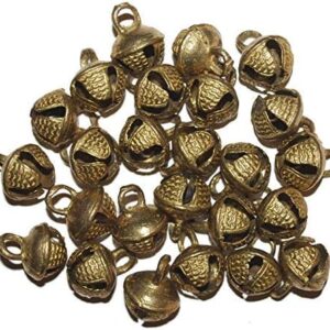 eSplanade 100 Pcs Indian Brass Anklets/Ghungroo Bells Loose Beads Bellydance Music Classes Craft gold