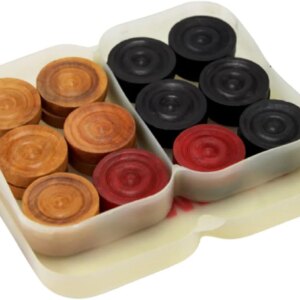 StonKraft Wooden Carrom Coins Pieces with Plastic Box (No Striker) - 24 Coins Pieces