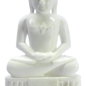 eSplanade Marble Stone Mahaveer Jain ji Mahavir Swami Murti Statue Idol Sculpture - 4.5" Inches (Small Size)