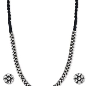 Binni s Wardrobe Oxidized Jewellery Set (Necklace, Earings, Womens), 99 cm, Metal, No Gemstone