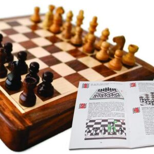 10 x 10 Inch Premium Foldable Magnetic Chess Set with Free Chess Bag and Strategy Guide Book (How to Play Chess)