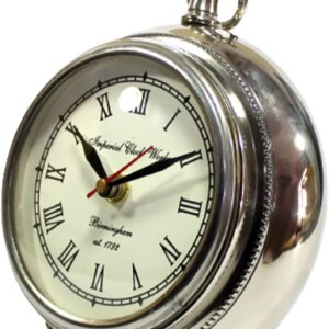 eSplanade - 6" Metal Vintage Clock | Classic Retro Clock, European Style Vintage Table Clock Desk Clock | Clocks for Home | Time Piece | No Alarm feature.