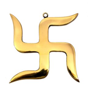 eSplanade Brass Swastik Sathiya Wall Hanging Yantra - 5.5" inches | Vastu | Fengshui | Goodluck, Auspicious, Religious symbols | Pooja Idols | Home Decor