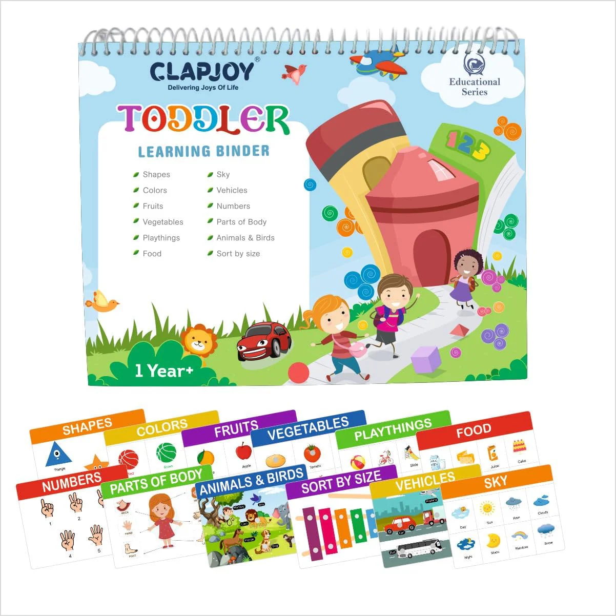 Clapjoy Busy Book for Montessori Preschool Toddlers Learning Toys Kids Children 16 Activities, Return Gift for Toddlers for Kids of Age Up to 4 Years