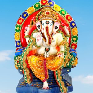 eSplanade Resin Singhasan Ganesh Ganesha Ganpati Murti Idol Statue Sculpture (13") | Pooja idols | Home Decor