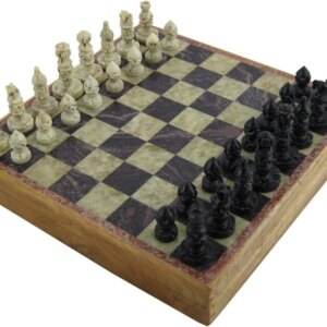 Marble Stone Art Unique India Chess Pieces and Board Games Set 8 X 8 Inches - Indian Handmade Unique Gifts