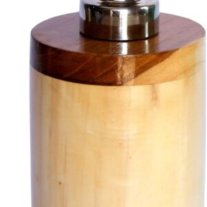 KLEO Wooden Soap Dispenser - Made of Genuine Indian Wood - Luxury Bathroom Accessories Bath Set (Round)