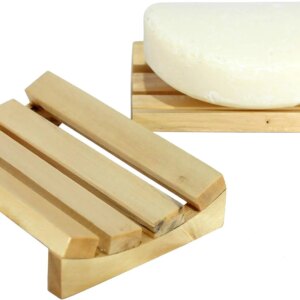 KLEO - Wooden Soap Dish in Set of 2 | Wooden Soap Holder Case