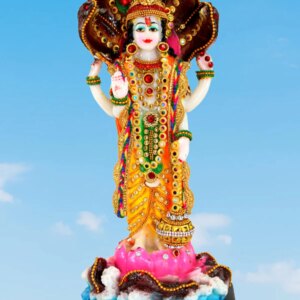 eSplanade Resin Lord Vishnu Narayana Moorti Murti Idol Statue | Pooja Idols - Home Decor | Multicolor - 12.5" Inches