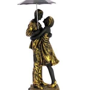 eSplanade Resin Love Couple Showpiece Statue Sculpture Figure for Home Decor - Brown - 15" Inches