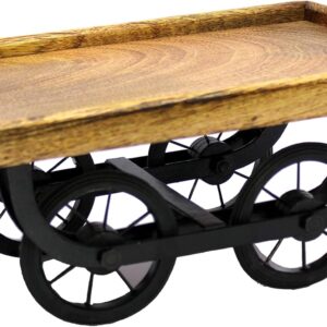 eSplanade Cart Shaped Serving Platter Tableware Serve-ware for Home and Kitchen | Wood - 11.5" Inches - Brown