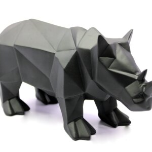 eSplanade Resin Rhino Rhinoceros Sculpture Figurine Showpiece | Decorative Items - Home Decor | Black - 10" Inches Length