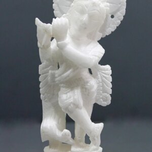ESPLANADE - White Marble Makhan Chor Laddoo Gopal Baby Krishna Kishan Thakurji Murti Idol Statue Sculpture (5.5" Marble)
