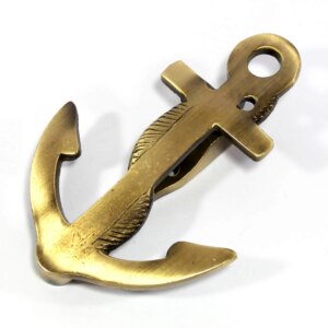 eSplanade Imperial Georgian Colonial Style Anchor Angle Guardian Brass Door Knockers | Gate Knockers Door Decor Accessories (Anchor)