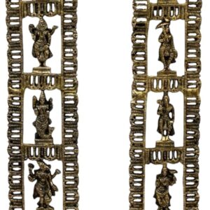 eSplanade - Brass Vishnu Dasha avatar Dashavatara Dasavatharam - Ten Incarnations Avtars - Ten Incarnations of Vishnu - Wall Hanging (36 Inch)