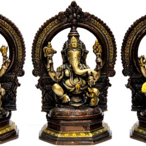 eSplanade Laxmi Ganesh Saraswati Idols | Ganesha Lakshmi Sculpture Murti Statue | Diwali - 9.75" Inches Height