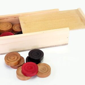 StonKraft Wooden Carrom Coins with Wooden Box