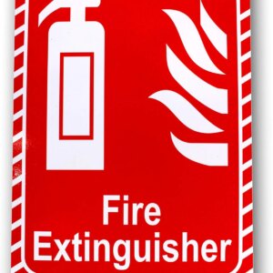 eSplanade Fire Extinguisher Sign Sticker Decal - Easy to Mount Weather Resistant Long Lasting Ink (Size 12"x9")