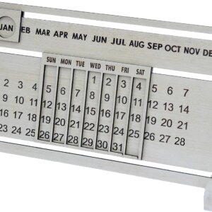 IVEI Wooden Sliding Perpetual Calendar- Table Top Calendar Set - Desktop Calendar- Lifetime Calendar- Wooden Calendar for Desk Decor, Study Room - Sliding Endless Calendar for Office, School, Home