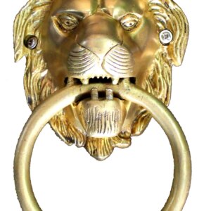 StonKraft Brass Lion Door Knocker Knockers Gate Knocker Door Accessories (Lion 5")