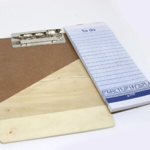 IVEI Wooden Clip pad for Your Desk - memo pad with 50 Sheets Included - a5 Size