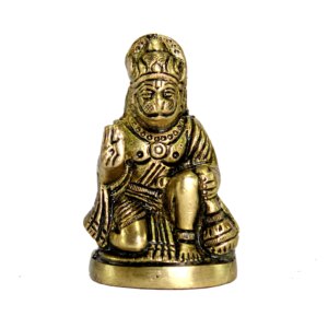 eSplanade Brass Hanuman Anjaneya Pavan Putra Bajrangbali Idol Murti Moorti Statue (2.5 Inch)