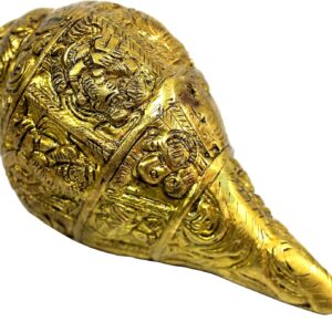 eSplanade Brass Ganesha Carving Shankh Conch Shell | Home Decor | Holy Shankha Sel