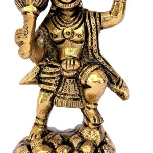 ESPLANADE Brass Hanuman Bajrangbali Anjeneya Pavan Putra Murti Idol Statue Murti Figurine - Home Decor - Golden - 4" Inches