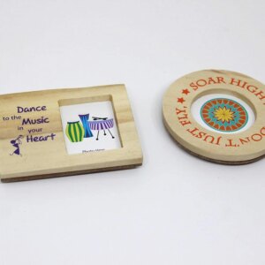 IVEI small wooden photo magnets - circular and rectangular - birthday return gifts - mini photo frames - magnets