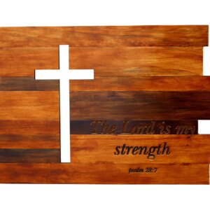 eSplanade Plaque Wall Decor Ð Religious Christian Bible Verse with Neat Wood Cross Background, Church Chapel Decoration - Wooden Art Decor Plaque